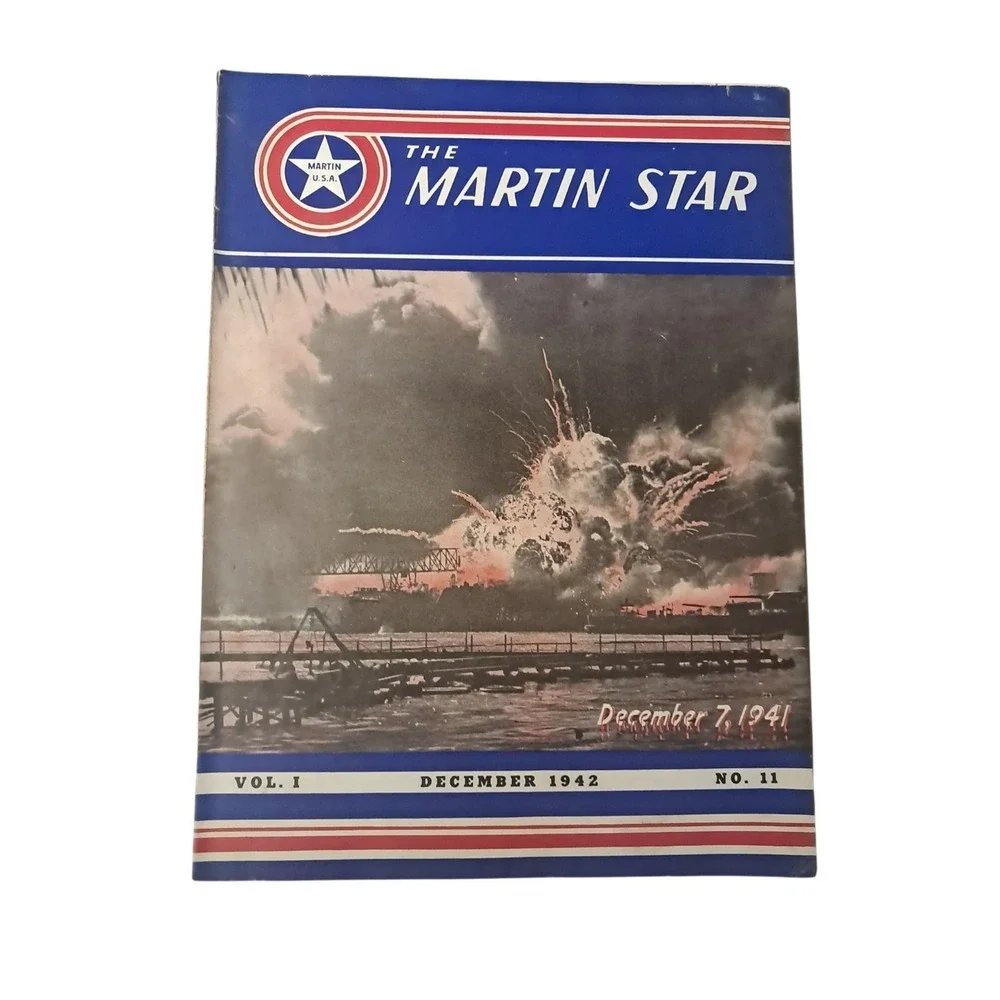 V1 - First Issue Lot Of 4 Martin Star Aircraft Mag 1942. June, July, Aug, Dec